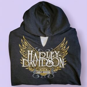 Harley-Davidson Charcoal Hoodie with Gold Accents